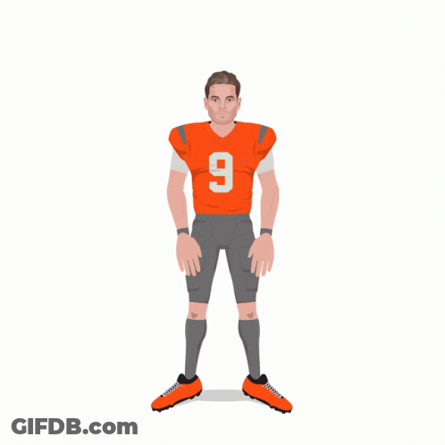 Football Player In Orange Jersey Number 9 GIF