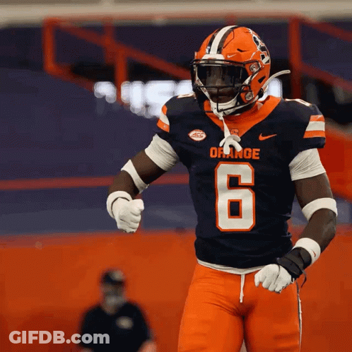 Football Player In Orange Jersey GIF