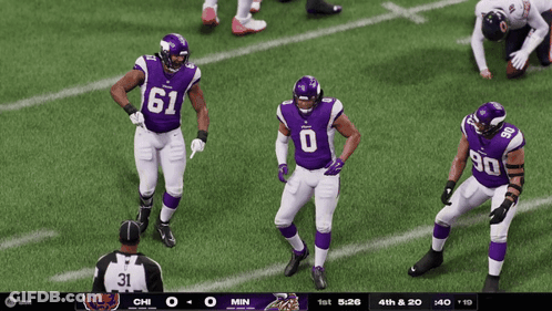 Football Player In Purple And White Jersey Number 1 GIF