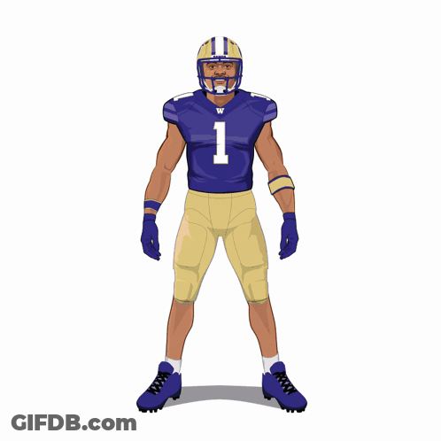 Football Player In Purple Jersey Number 1 GIF
