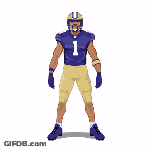 Football Player In Purple Jersey Number 1 GIF