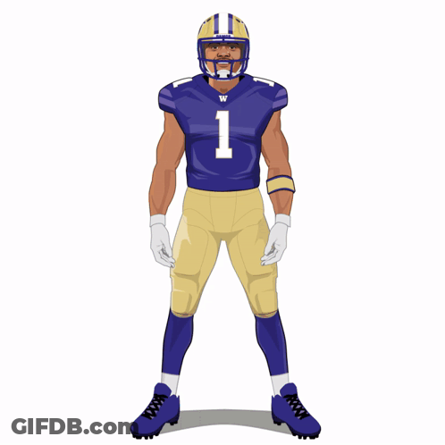 Football Player In Purple Jersey Number 1 GIF