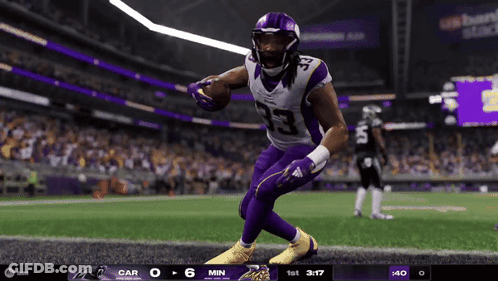 Football Player In Purple Jersey Number 23 GIF