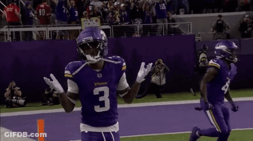 Football Player In Purple Jersey Number 3 GIF