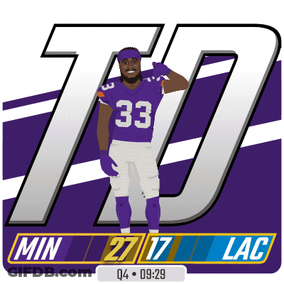 Football Player In Purple Jersey Number 33 GIF