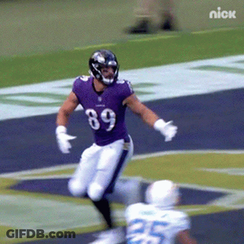 Football Player In Purple Jersey Number 89 GIF