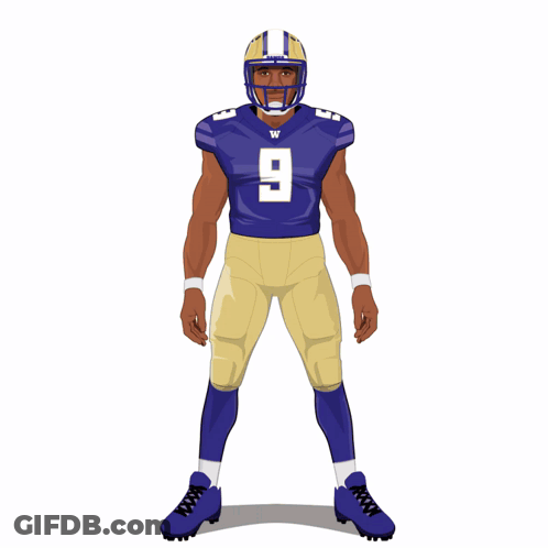 Football Player In Purple Jersey Number 9 GIF