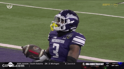 Football Player In Purple Northwestern Jersey GIF