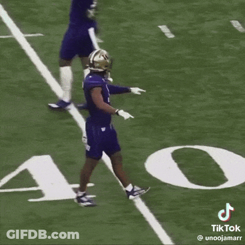 Football Player In Purple Uniform Number 1 GIF