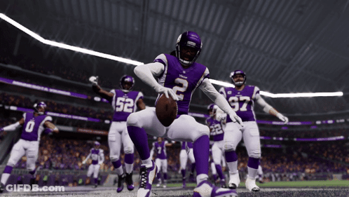 Football Player In Purple Uniform Number 2 GIF