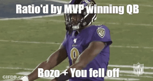 Football Player In Purple Uniform Number 9 GIF