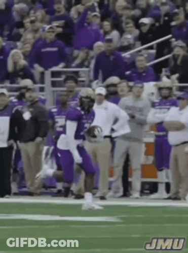 Football Player In Purple Uniform Running With Ball GIF