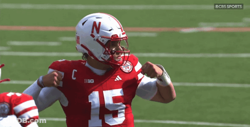 Football Player In Red And White Uniform Number 15 GIF