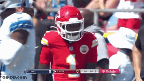 Football Player In Red Dancing On Field GIF