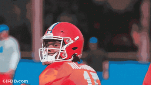Football Player In Red Helmet Number 1 GIF