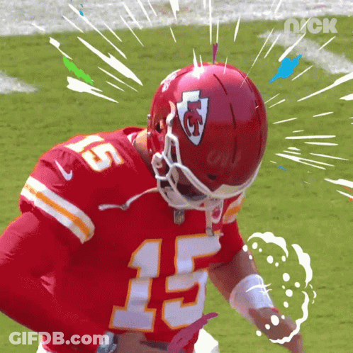 Football Player In Red Helmet Number 15 GIF