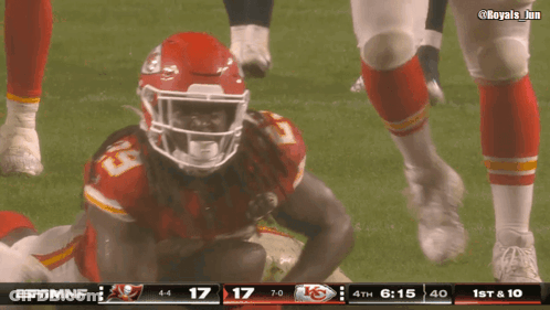 Football Player In Red Helmet Number 17 GIF