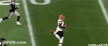 Football Player In Red Helmet Running To End Zone GIF