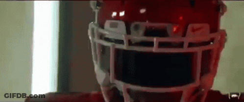 Football Player In Red Helmet With Nike Logo GIF