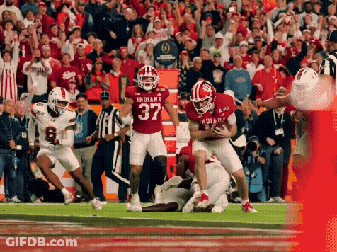 Football Player In Red Indiana Jersey GIF