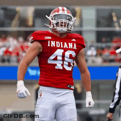 Football Player In Red Indiana Jersey Number 10 GIF