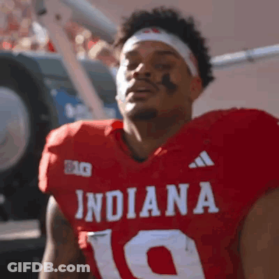 Football Player In Red Indiana Jersey Number 10 GIF