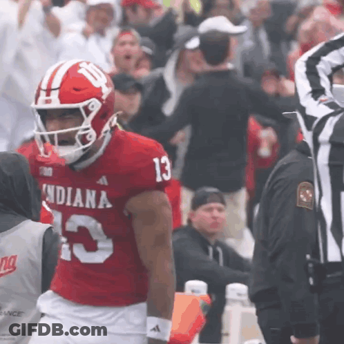 Football Player In Red Indiana Jersey GIF