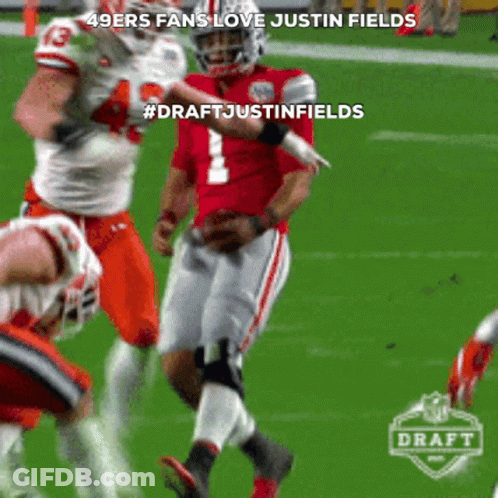 Football Player In Red Jersey #DraftJustinFields GIF