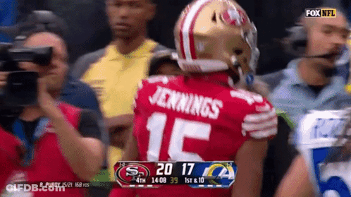 Football Player In Red Jersey Jennings 15 GIF