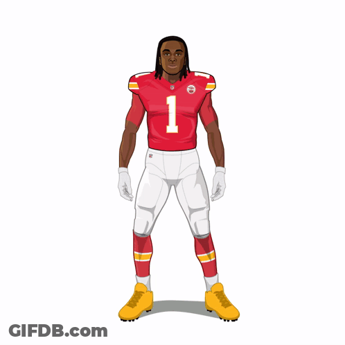 Football Player In Red Jersey Number 1 GIF