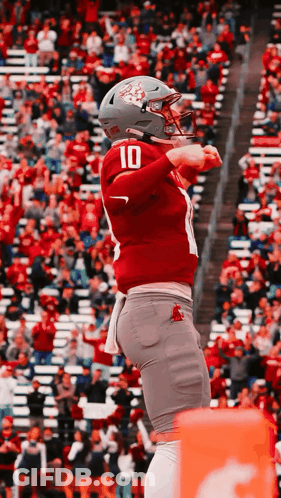 Football Player In Red Jersey Number 10 GIF