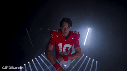 Football Player In Red Jersey Number 10 GIF
