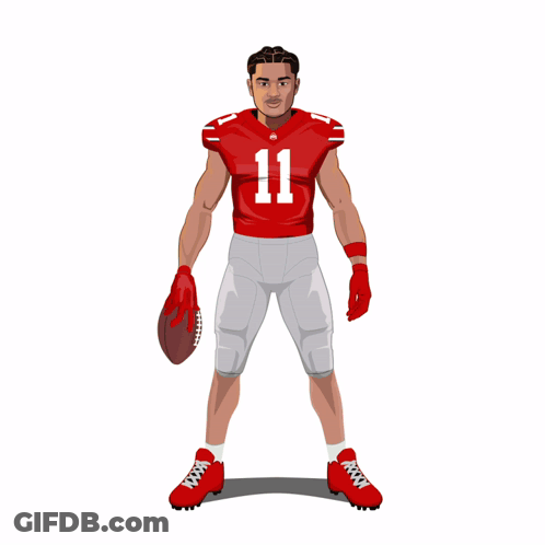 Football Player In Red Jersey Number 11 GIF