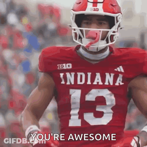 Football Player In Red Jersey Number 13 GIF
