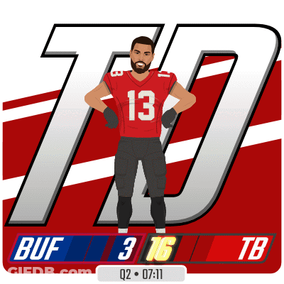 Football Player In Red Jersey Number 13 GIF