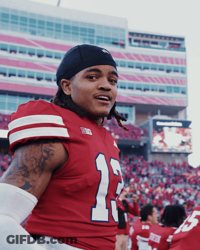 Football Player In Red Jersey Number 13 GIF