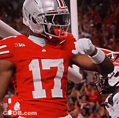 Football Player In Red Jersey Number 17 GIF