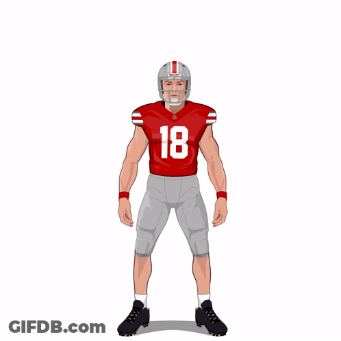 Football Player In Red Jersey Number 18 GIF