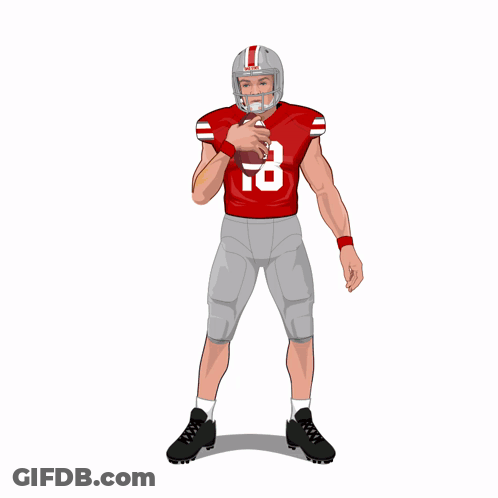Football Player In Red Jersey Number 18 GIF