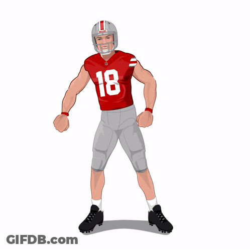 Football Player In Red Jersey Number 18 GIF