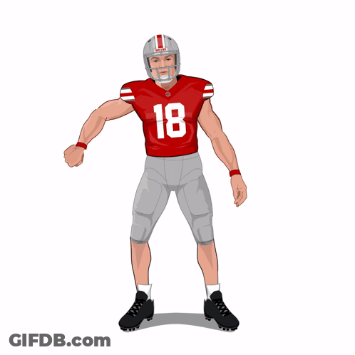 Football Player In Red Jersey Number 18 GIF