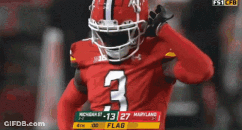 Football Player In Red Jersey Number 3 GIF