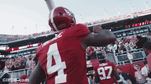 Football Player In Red Jersey Number 4 GIF