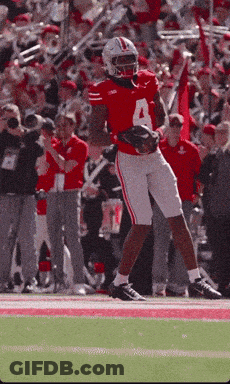 Football Player In Red Jersey Number 4 GIF