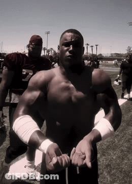 Football Player In Red Jersey Number 5 GIF