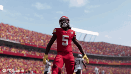 Football Player In Red Jersey Number 5 GIF