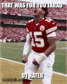 Football Player In Red Jersey Number 5 Celebrating GIF