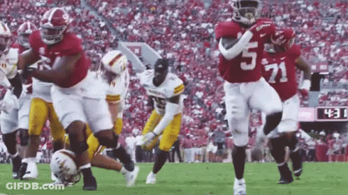 Football Player In Red Jersey Number 5 GIF