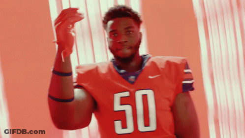 Football Player In Red Jersey Number 50 GIF