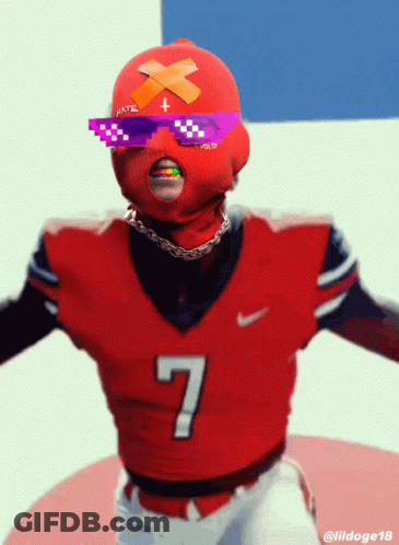 Football Player In Red Jersey Number 7 GIF